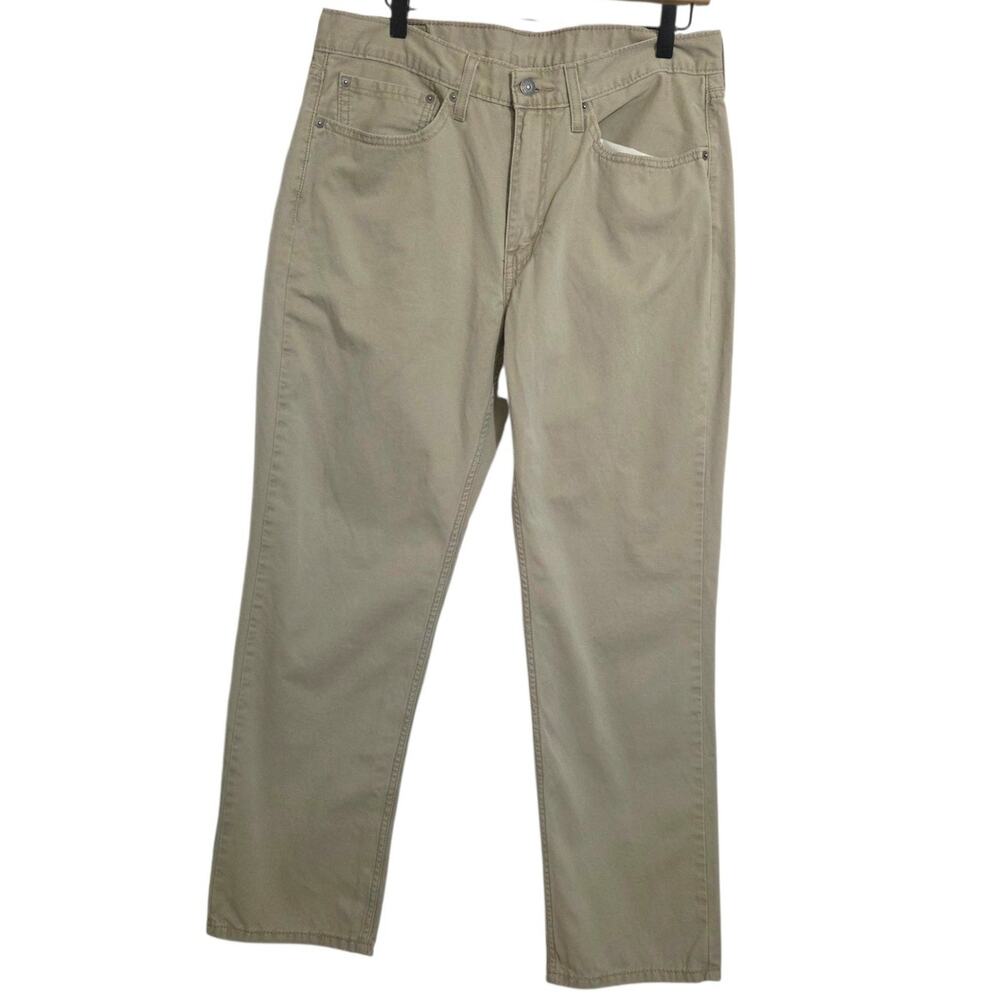Levi's 514 Khaki Tan Denim Straigh Leg Jeans 34x30 100% Cotton Men's Work Casual